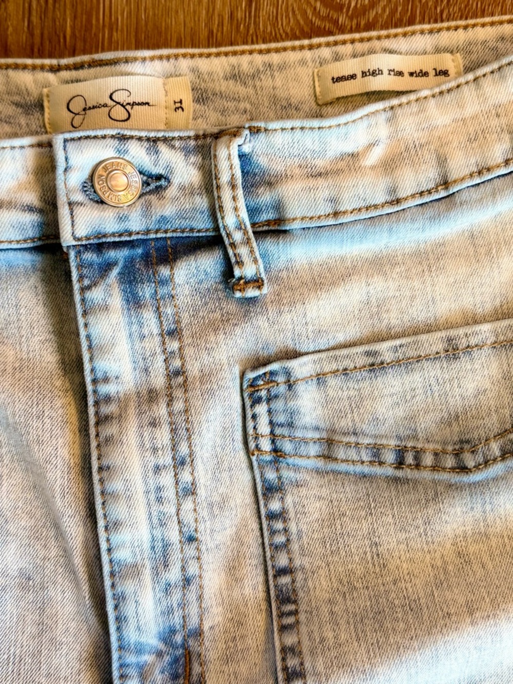 Jessica Simpson Light Blue High-Rise Wide Leg Jeans